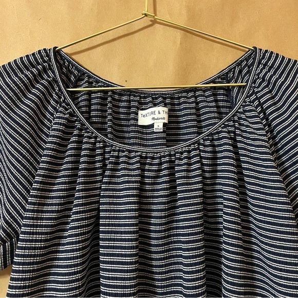 Madewell | Texture & Thread Peasant Top Stripe Popover Blouse Size S - Picture 4 of 9